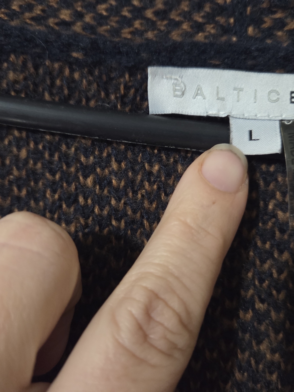 NWOT Baltic Born Navy Cardigan with Brown Aztec Accents - Picture 9 of 11